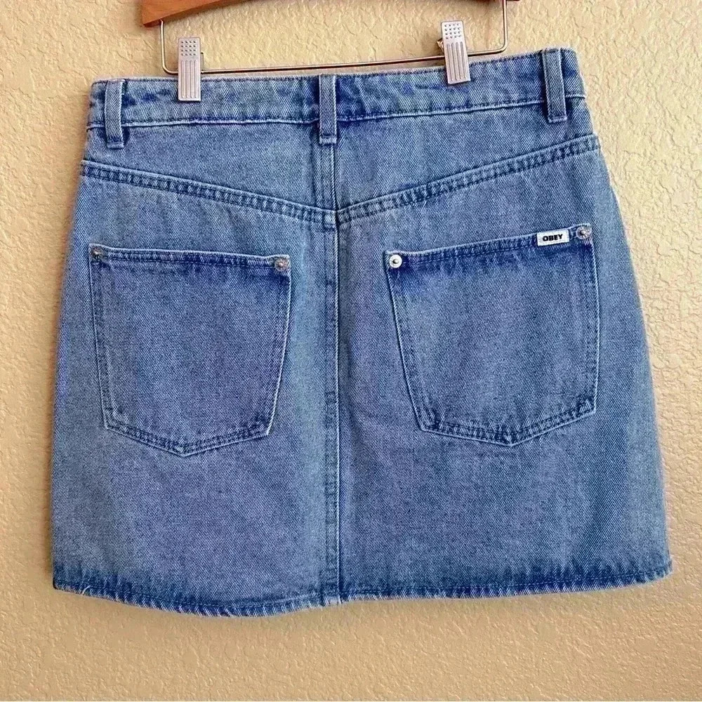 Obey Denim Mini Skirt - Picture 2 of 5